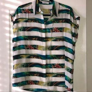 Designer button down blouse